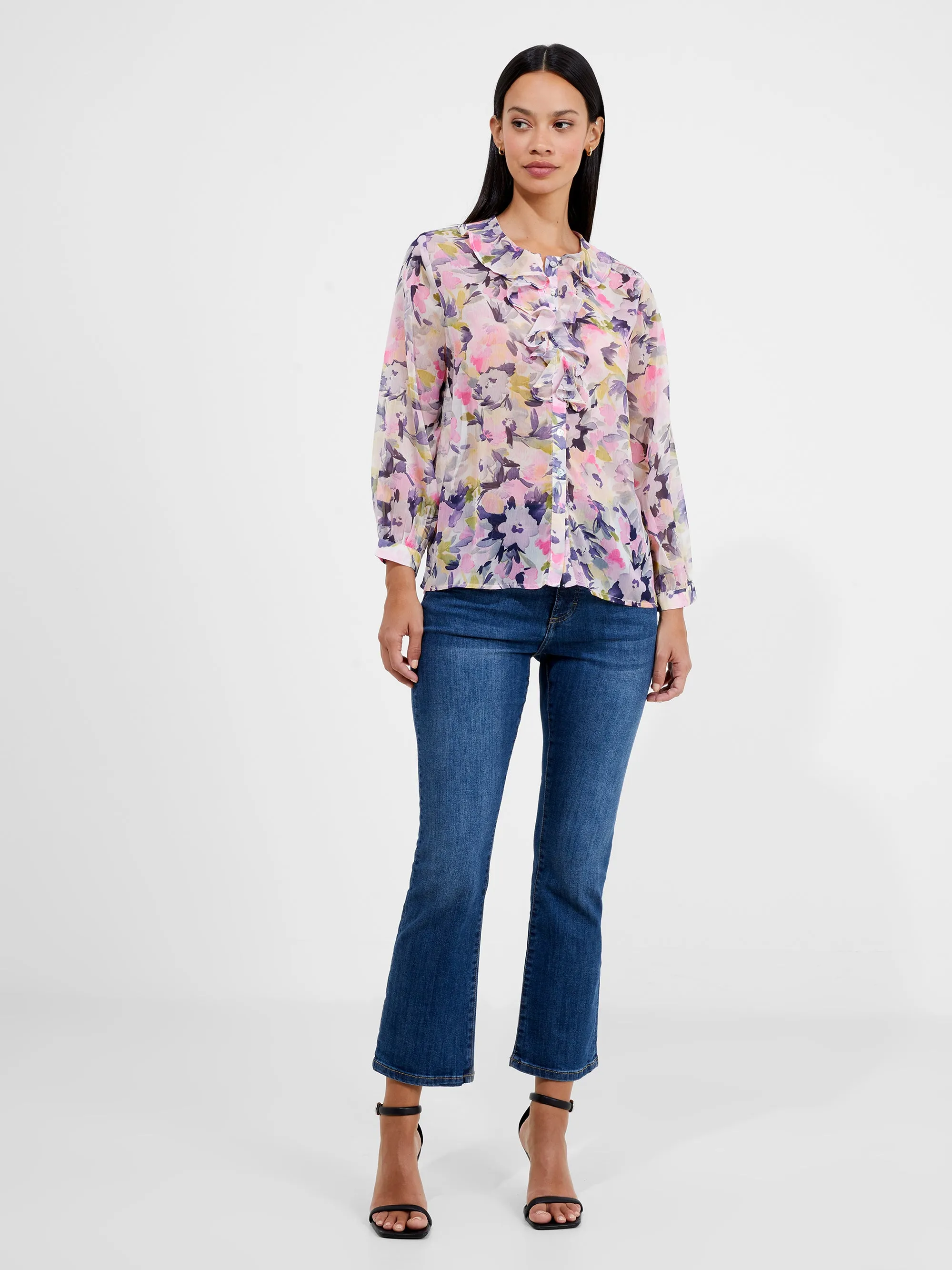 Frill Henley Collar Shirt