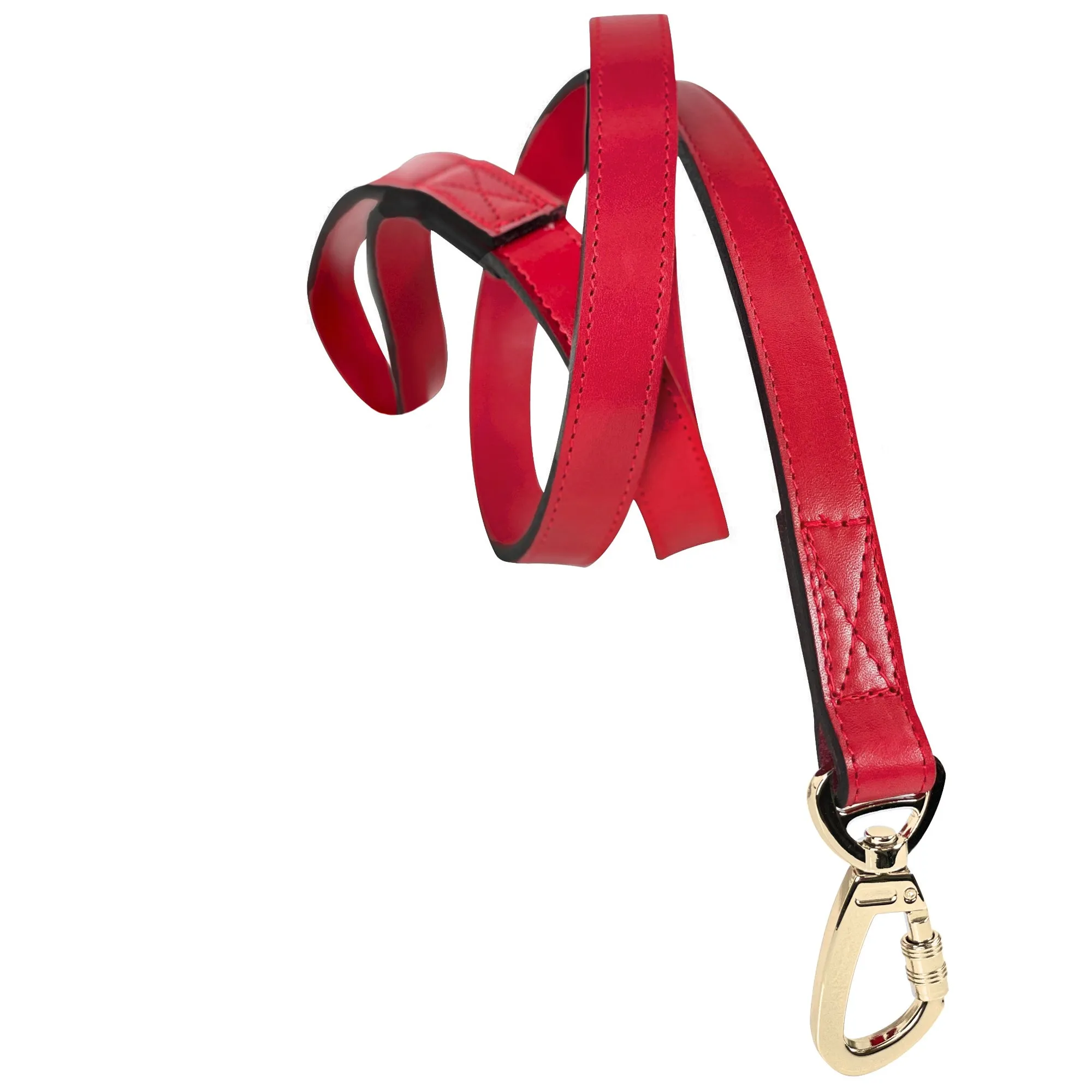 Georgia Rose Dog Leash in Ferrari Red & Gold