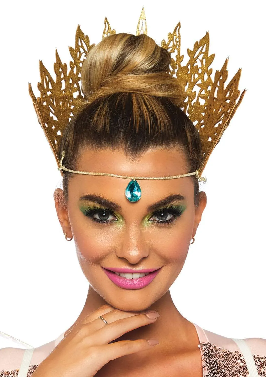 Glitter Die Cut Royal Crown With Jewel Accent