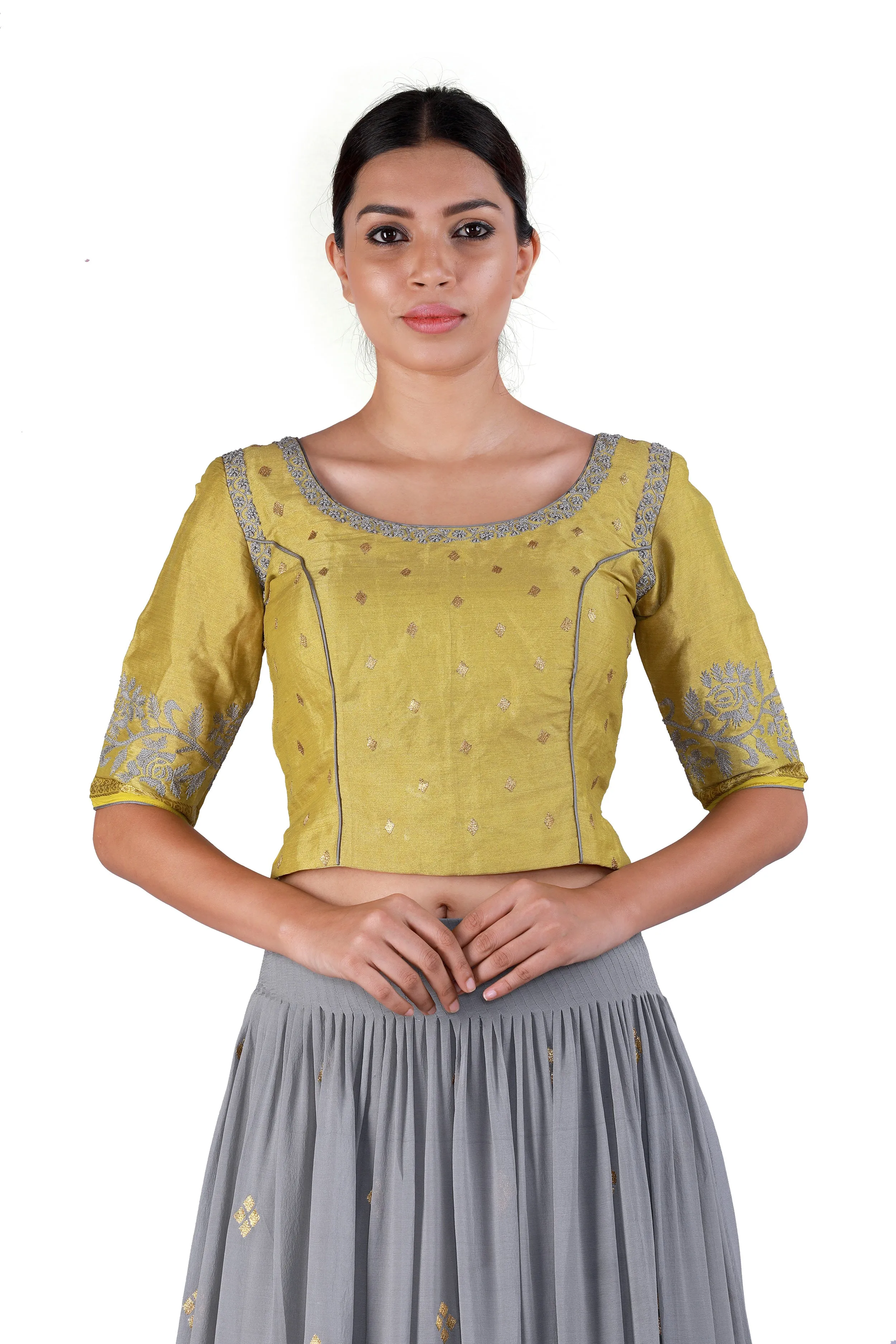 Grey and Gold Lehenga