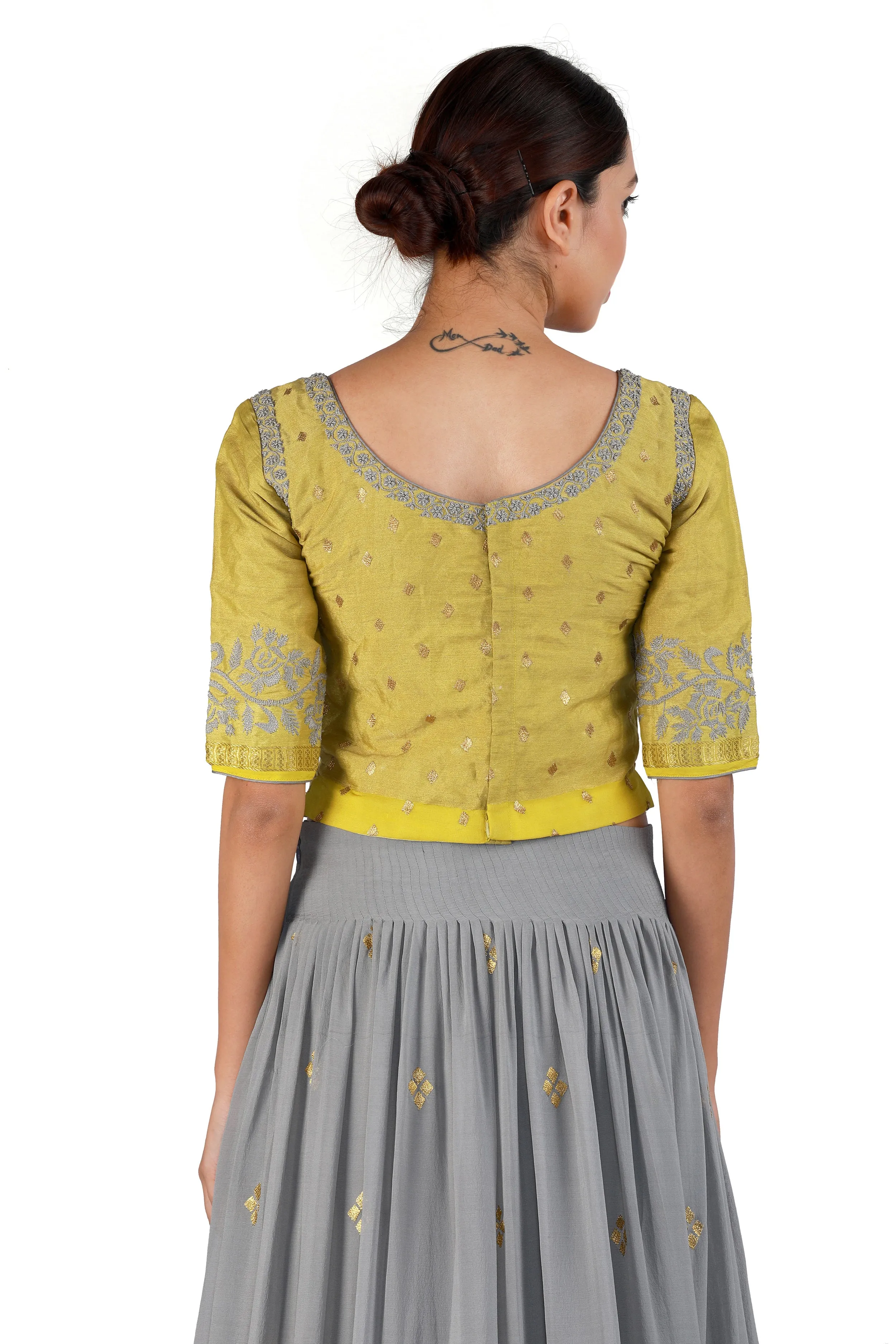 Grey and Gold Lehenga