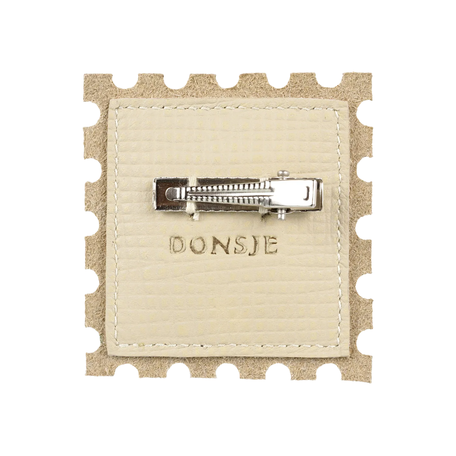 Guar Clip | Stamp | Cream Scored Leather