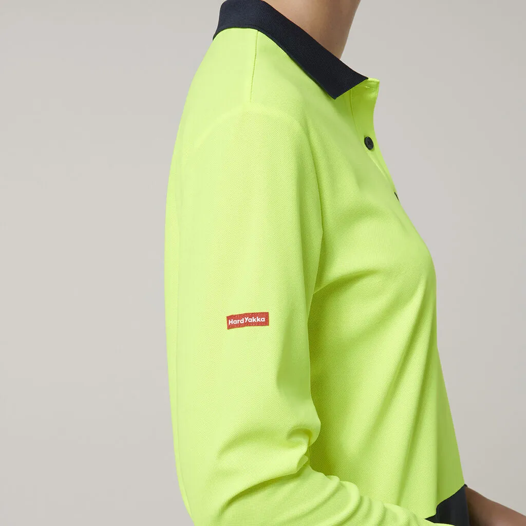 Hard Yakka Women's Long Sleeve Hi Vis Polo (Y08603)