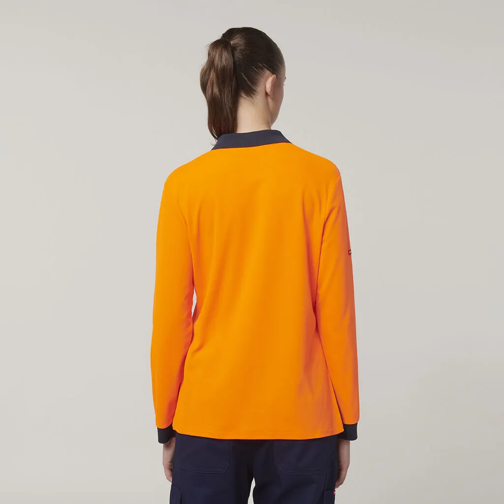 Hard Yakka Women's Long Sleeve Hi Vis Polo (Y08603)