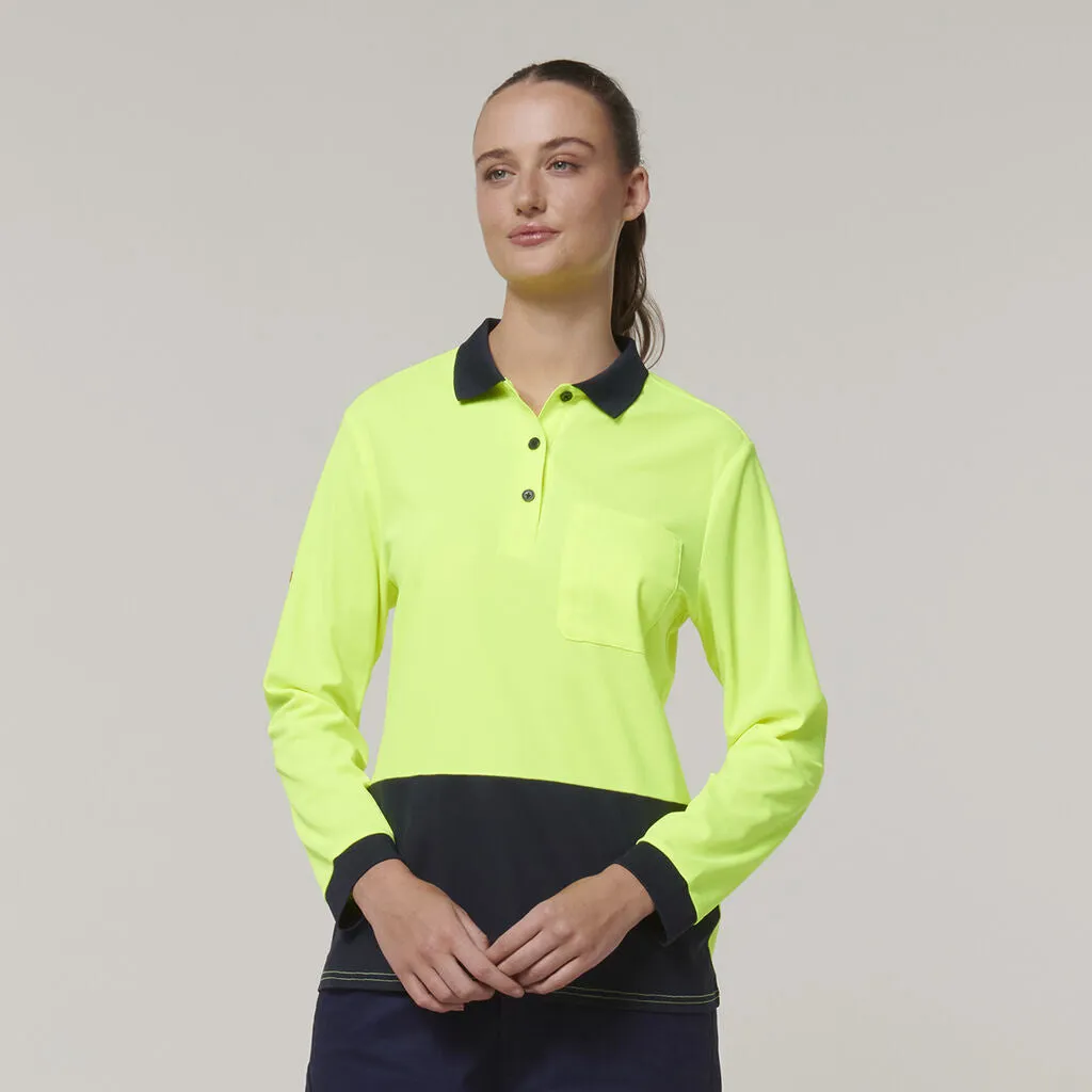 Hard Yakka Women's Long Sleeve Hi Vis Polo (Y08603)