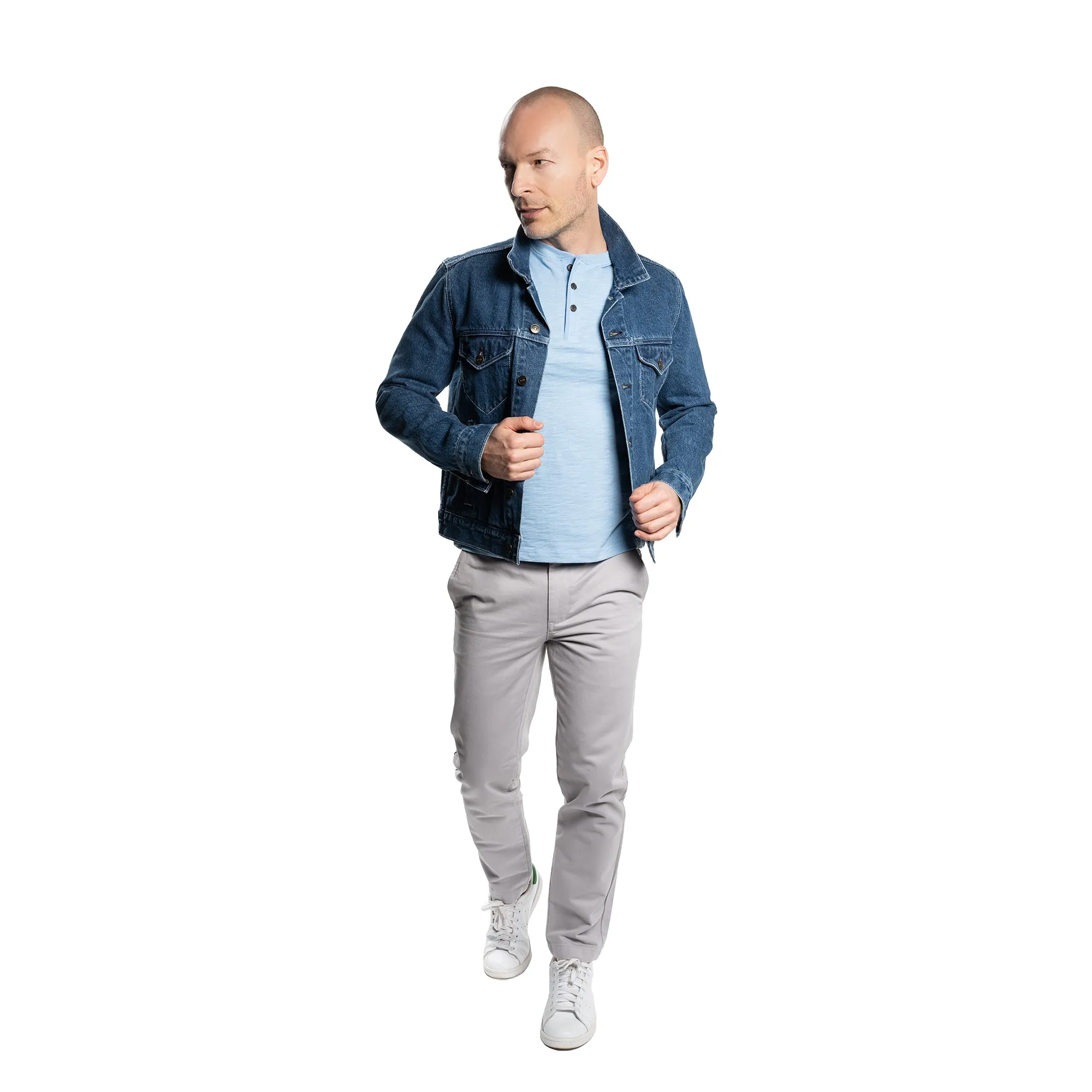 Henley Shirt Long Sleeve - Powder Blue