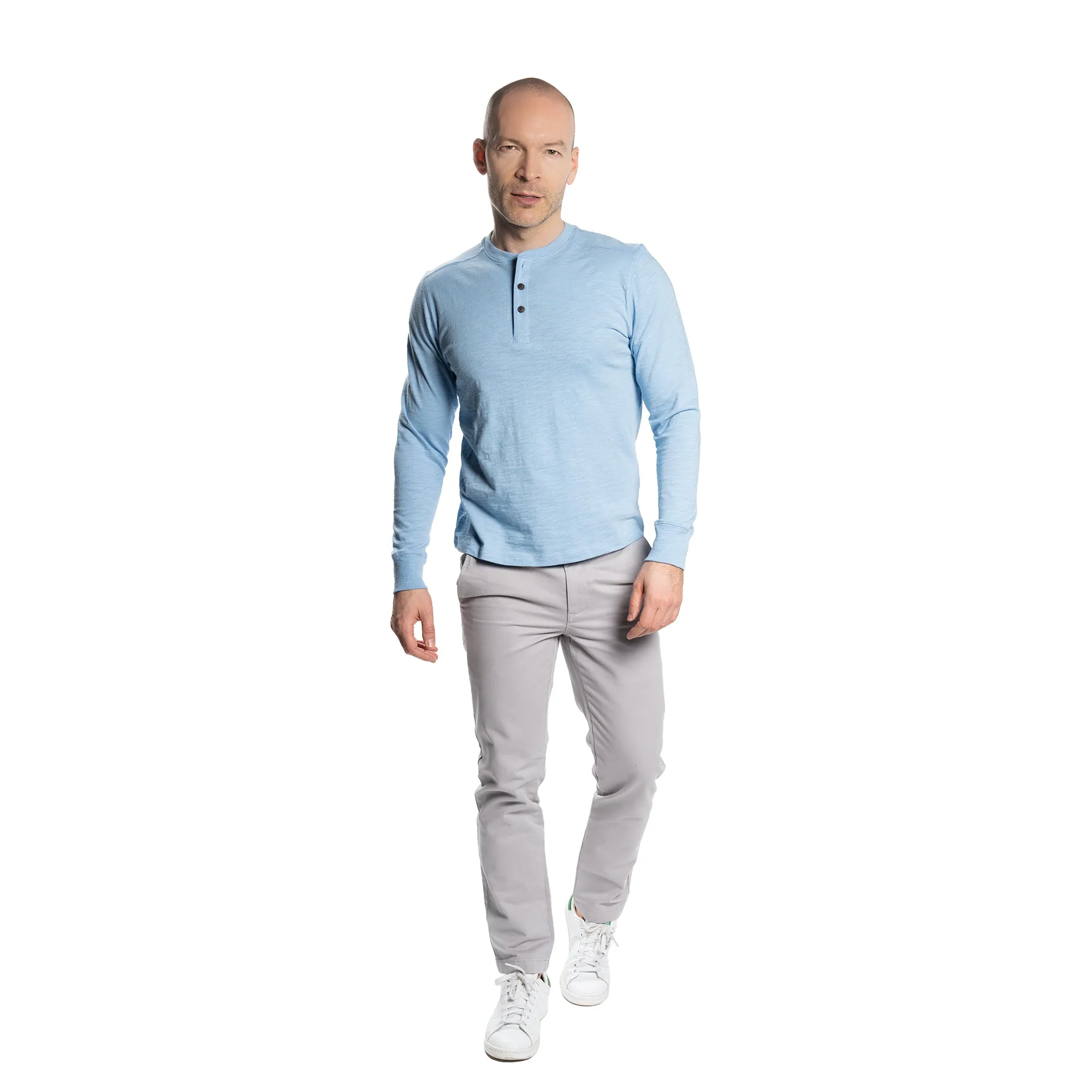 Henley Shirt Long Sleeve - Powder Blue