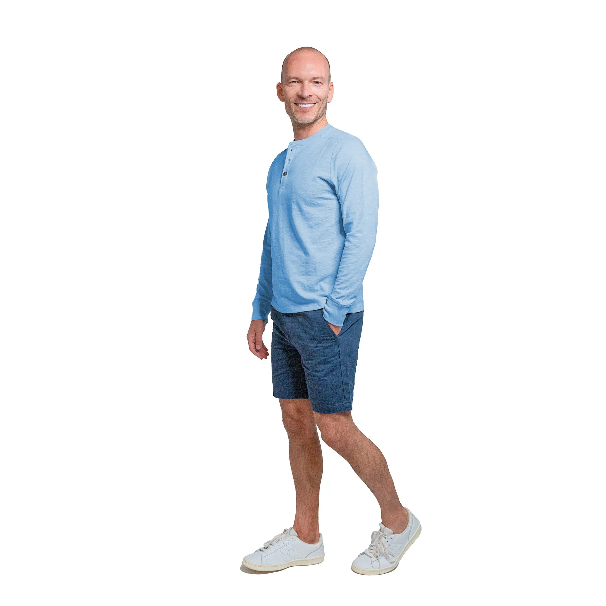 Henley Shirt Long Sleeve - Powder Blue