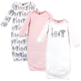 Hudson Baby Cotton Gowns, Pink Safari