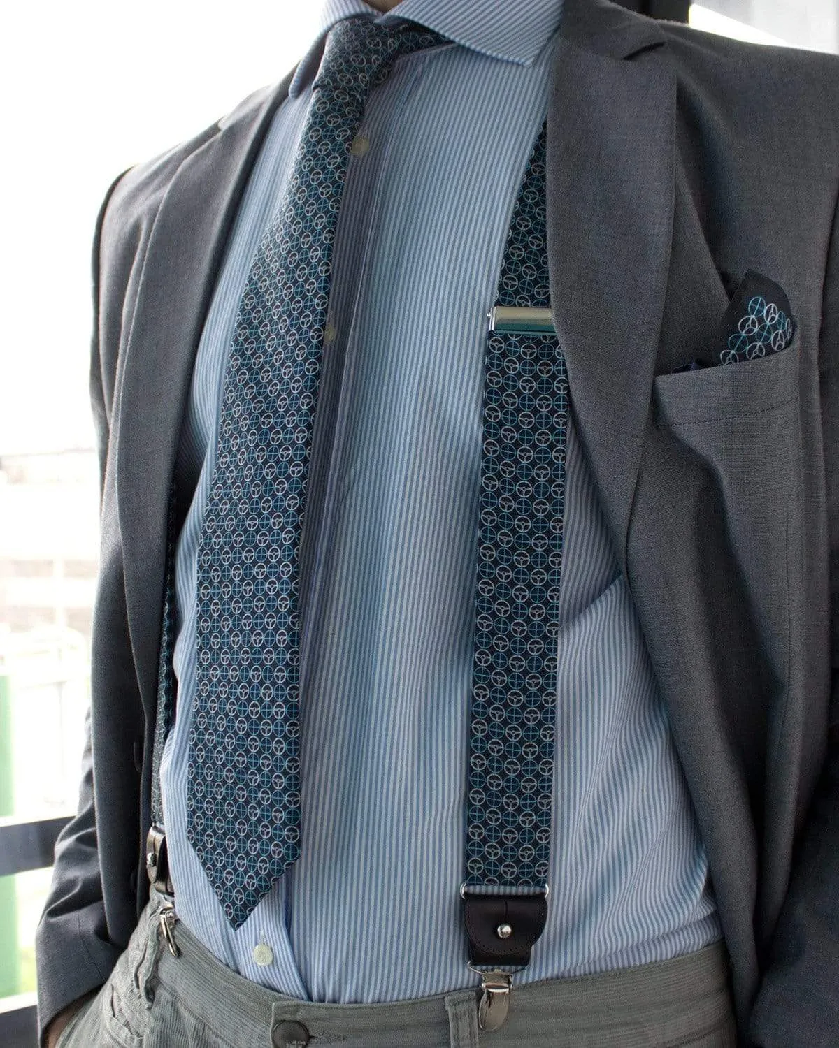ICON - Silk Braces - Blue/Grey