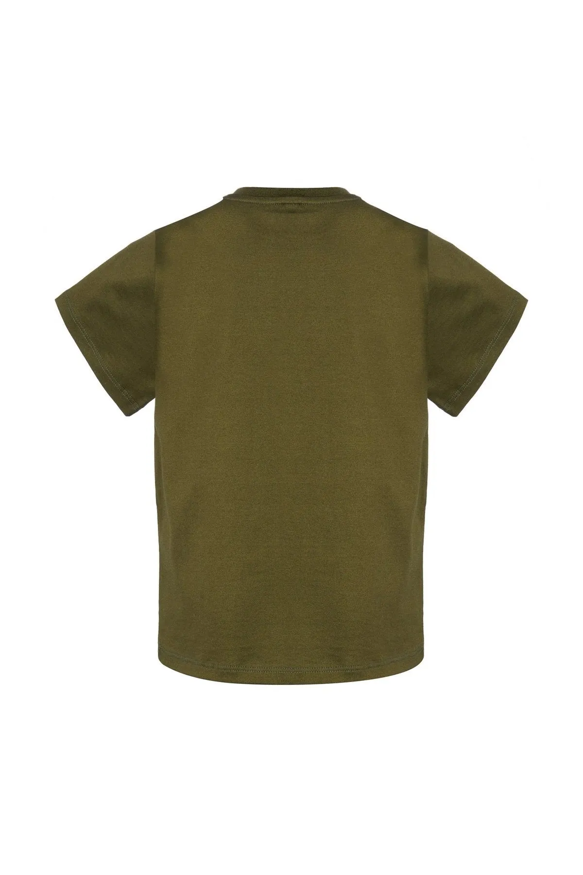 KHAKI EMBROIDERED T-SHIRT