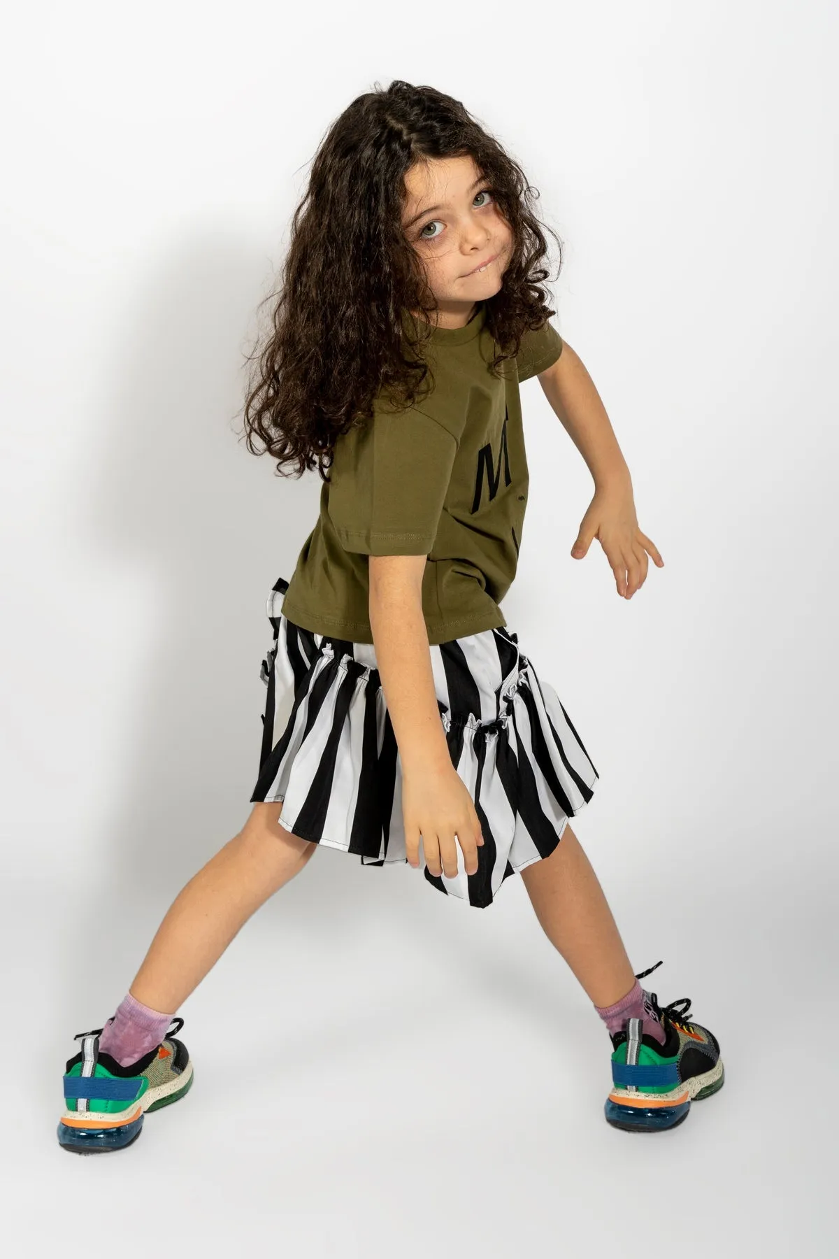 KHAKI EMBROIDERED T-SHIRT