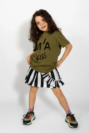 KHAKI EMBROIDERED T-SHIRT