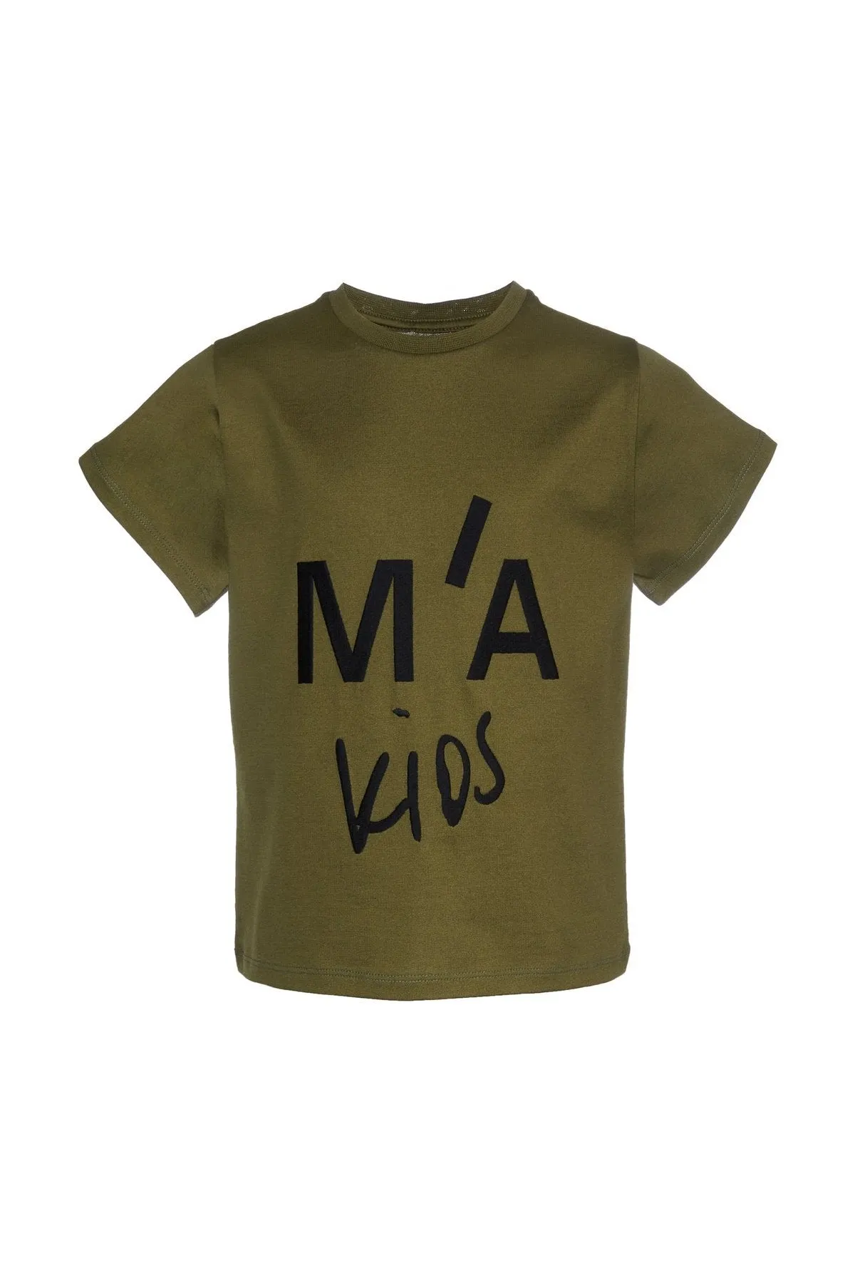 KHAKI EMBROIDERED T-SHIRT