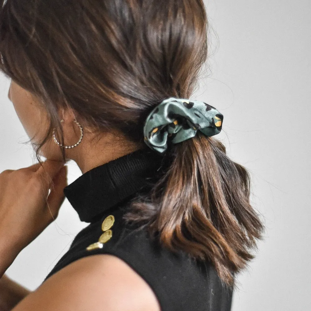 Khaki Leopard Scrunchie