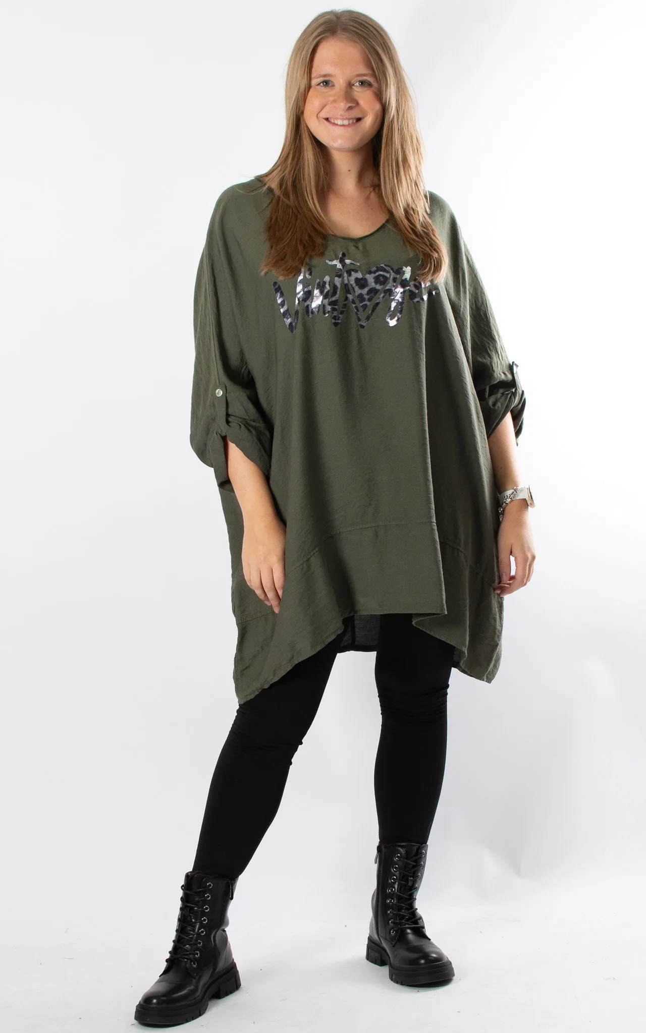 Leopard Vintage Top | Khaki