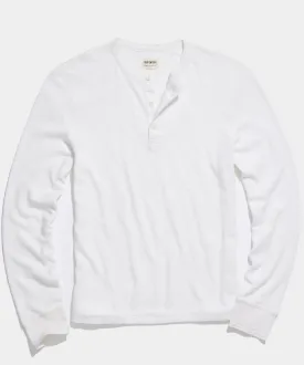 Lightweight Mini Waffle Henley in Antique White