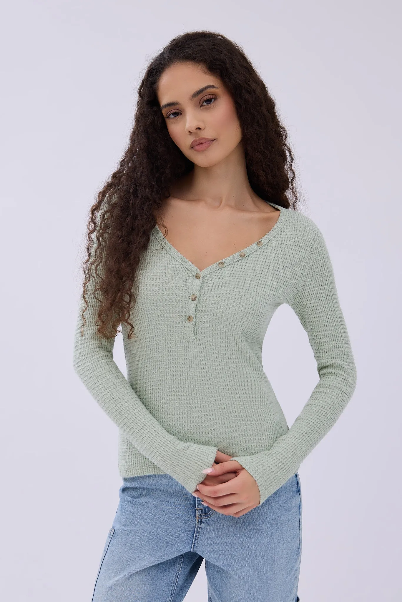 Long Sleeve Henley Top