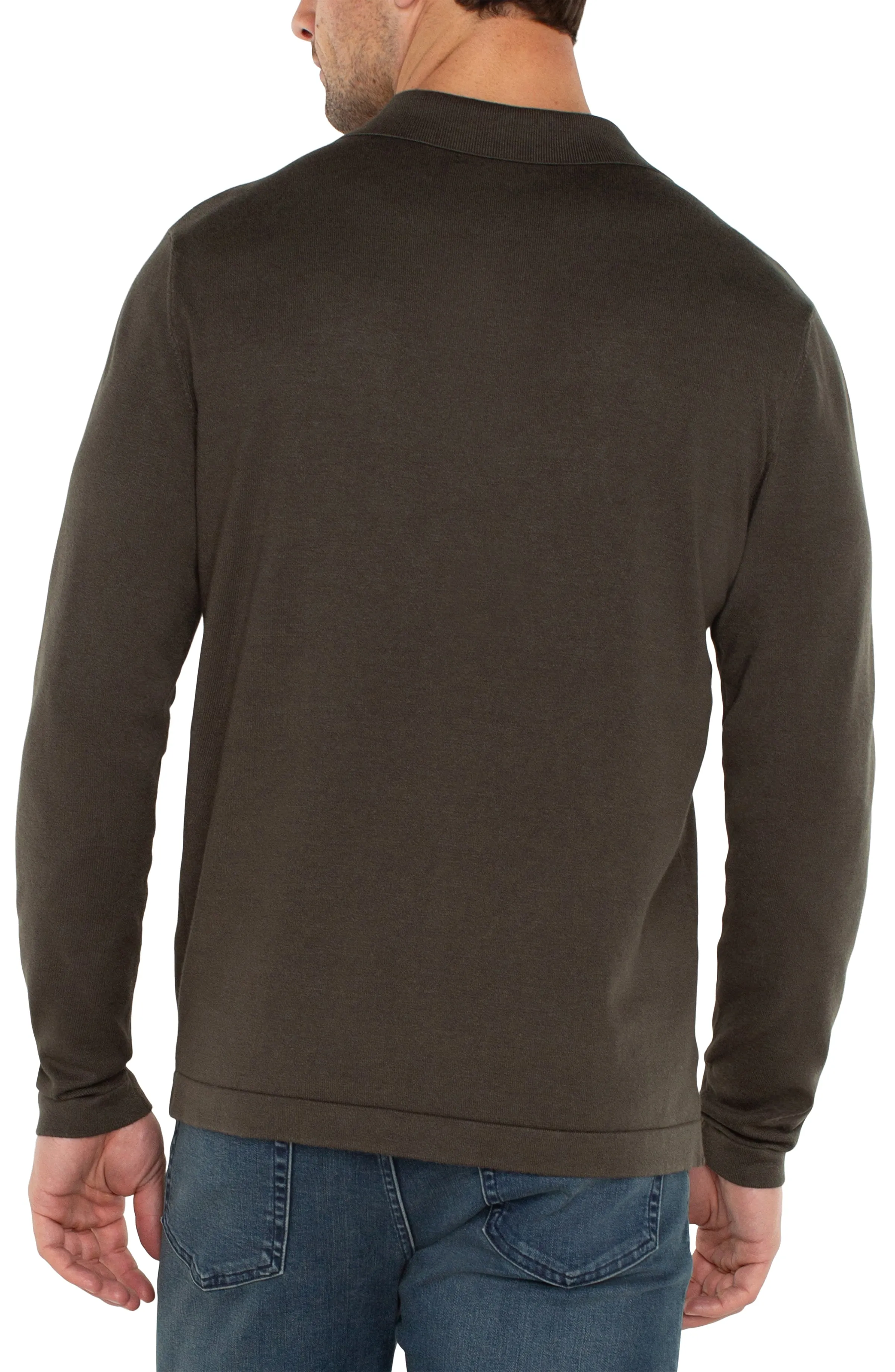 LONG SLEEVE KNIT POLO