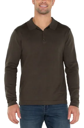 LONG SLEEVE KNIT POLO