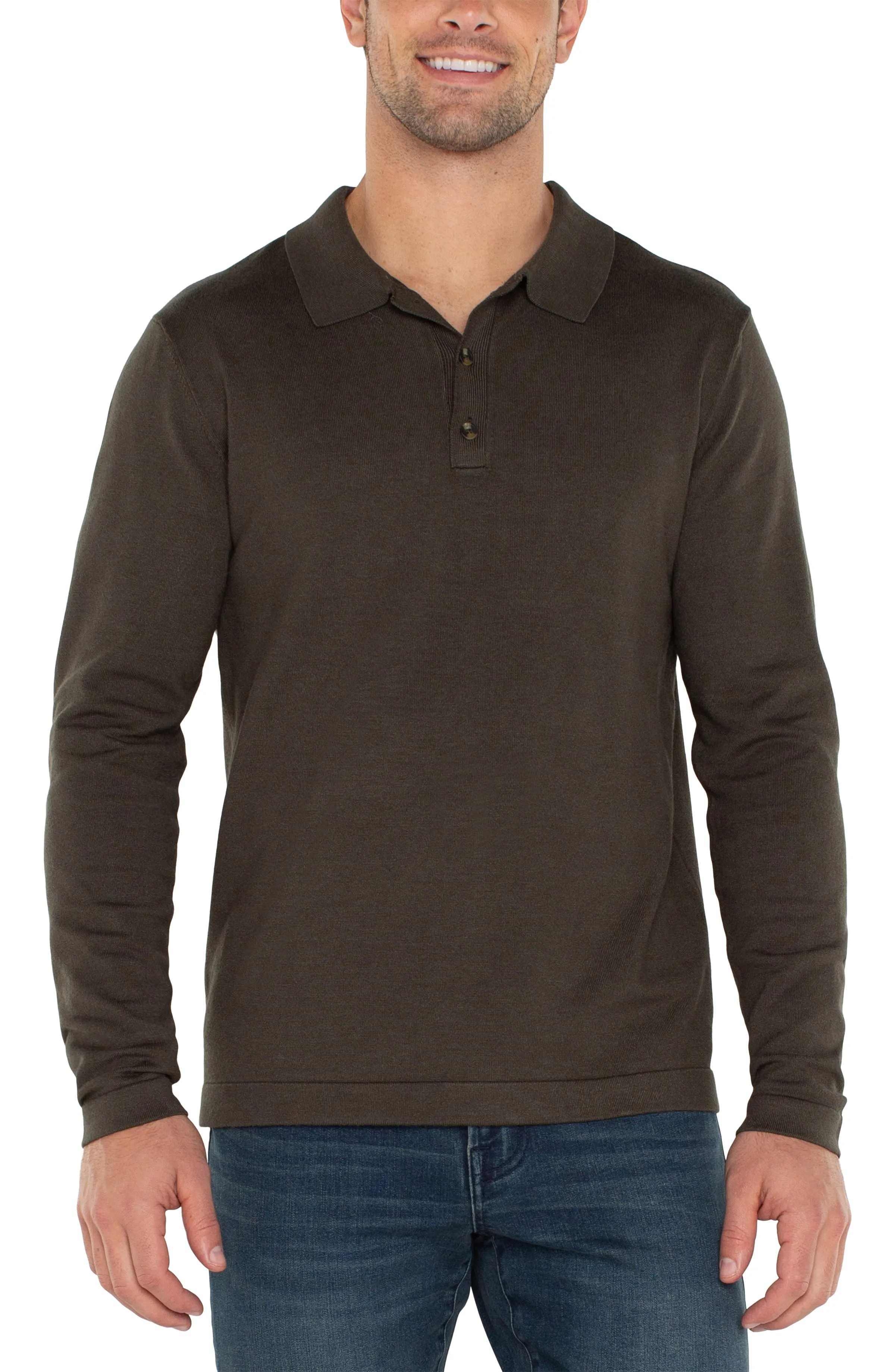 LONG SLEEVE KNIT POLO