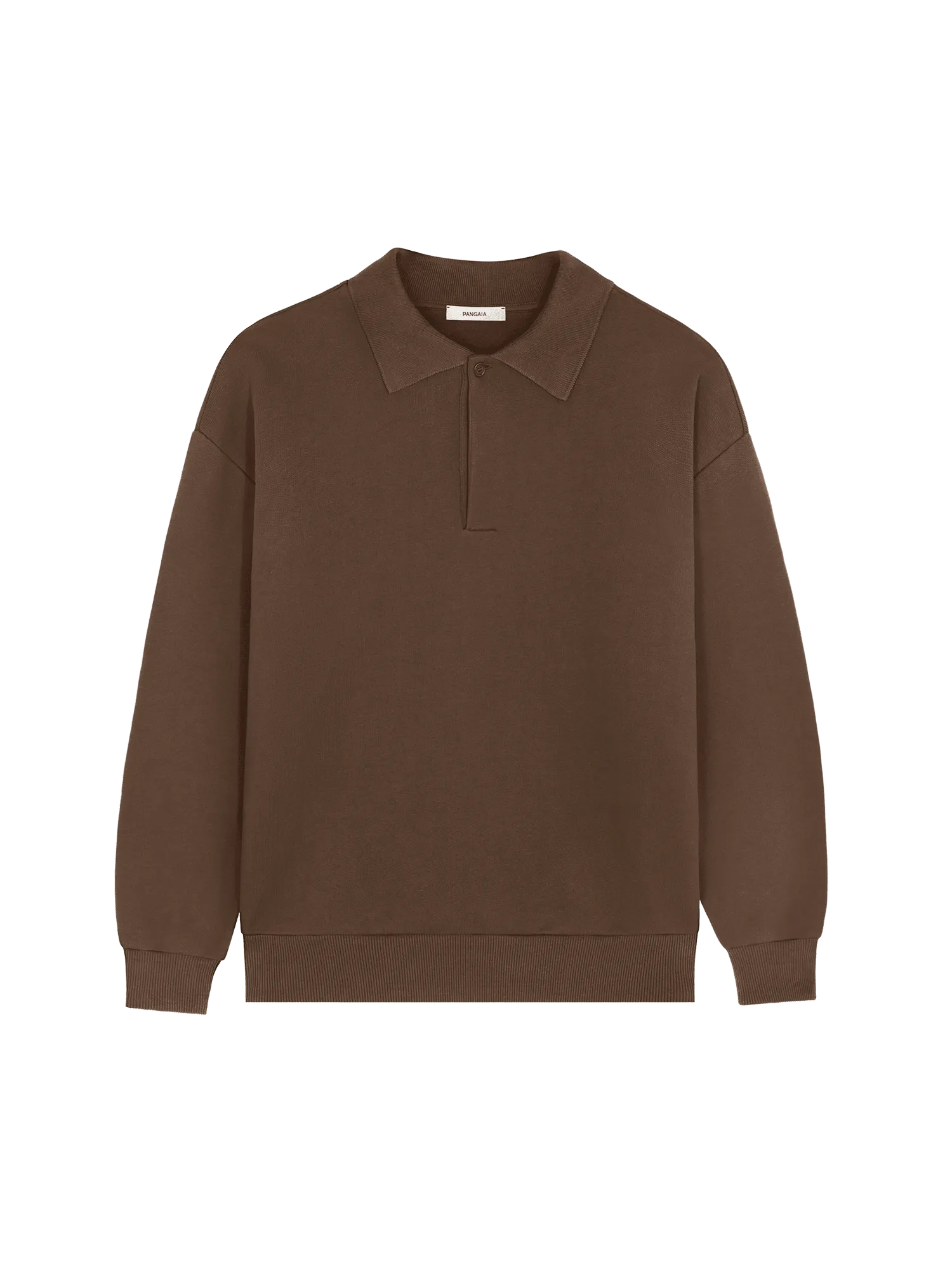 Mens DNA Heavyweight Polo Sweatshirt—cacoa brown