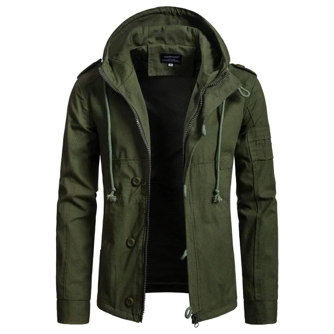 Men's Hooded Multi Pocket Softshell Causal Jacket