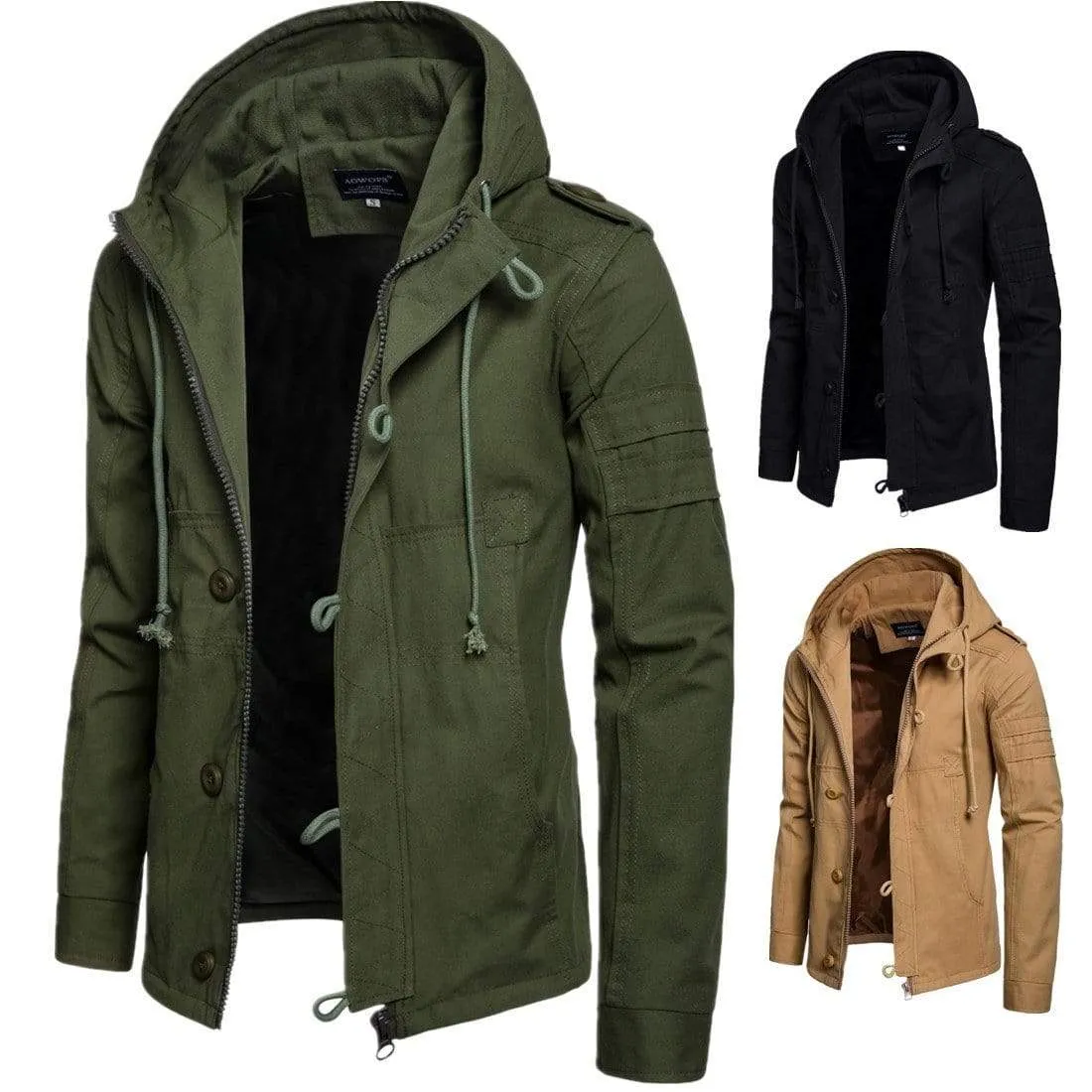 Men's Hooded Multi Pocket Softshell Causal Jacket