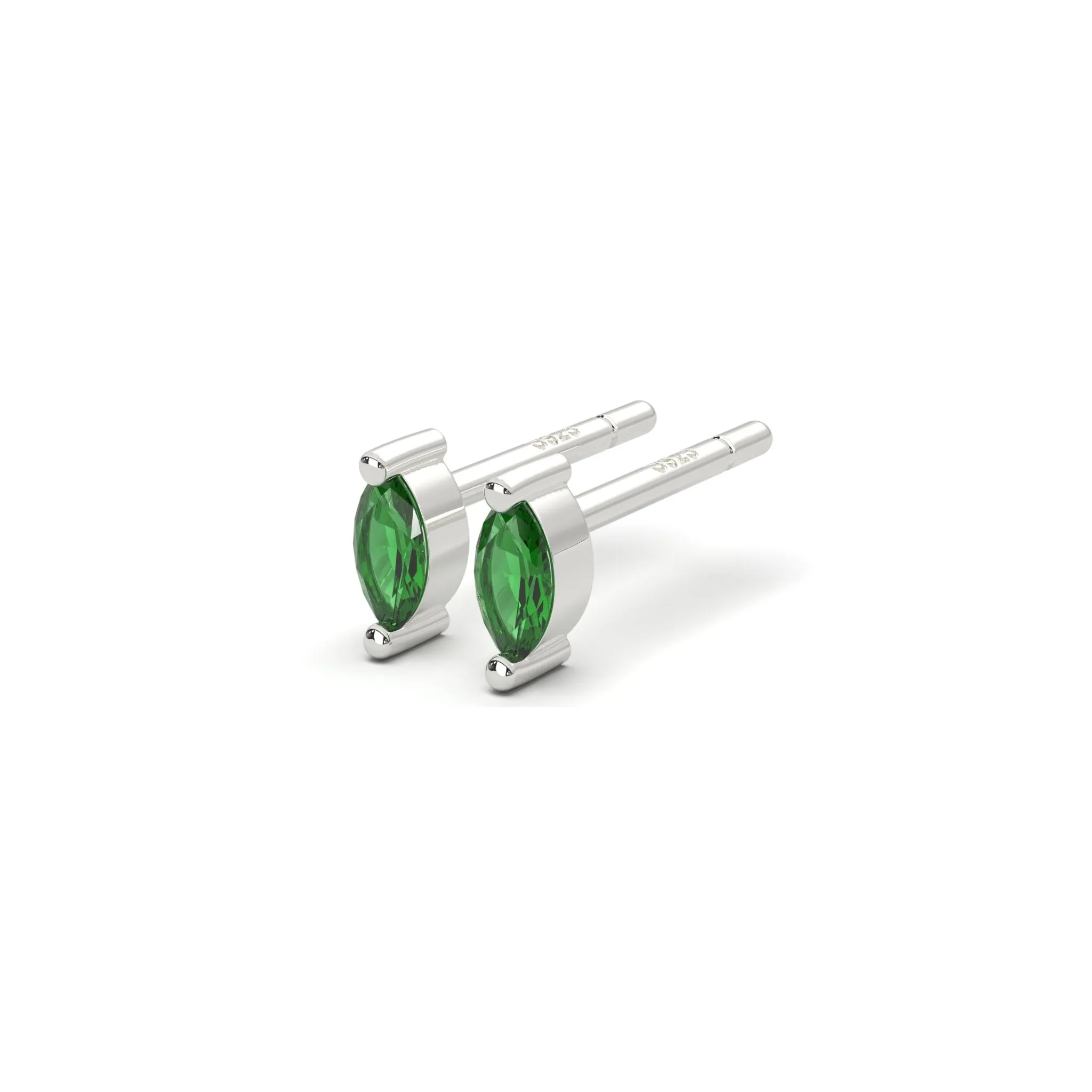 Micro Marquise Studs in Silver