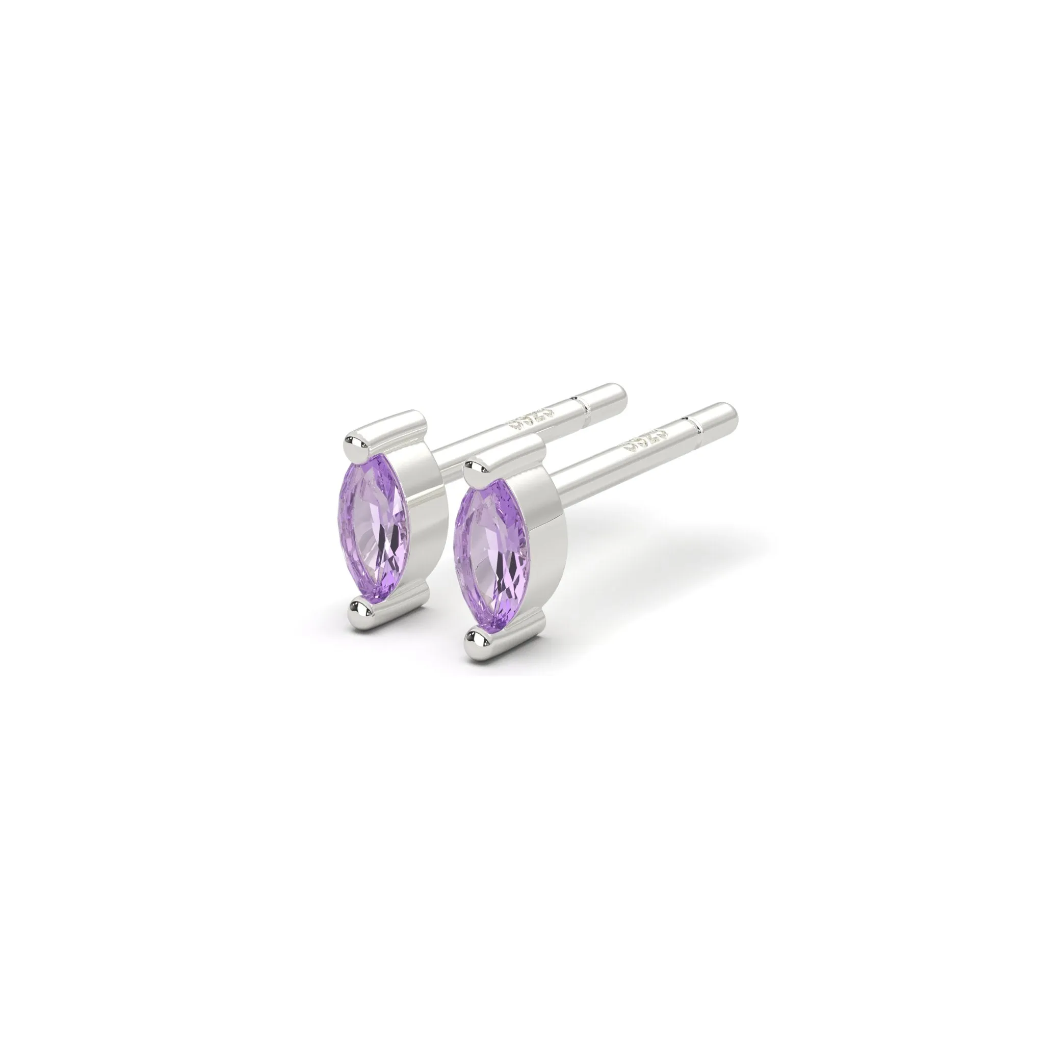 Micro Marquise Studs in Silver