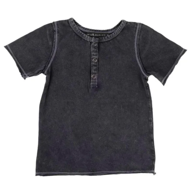 Miki Miette - Boys Pauli Short Sleeve Henley in Night