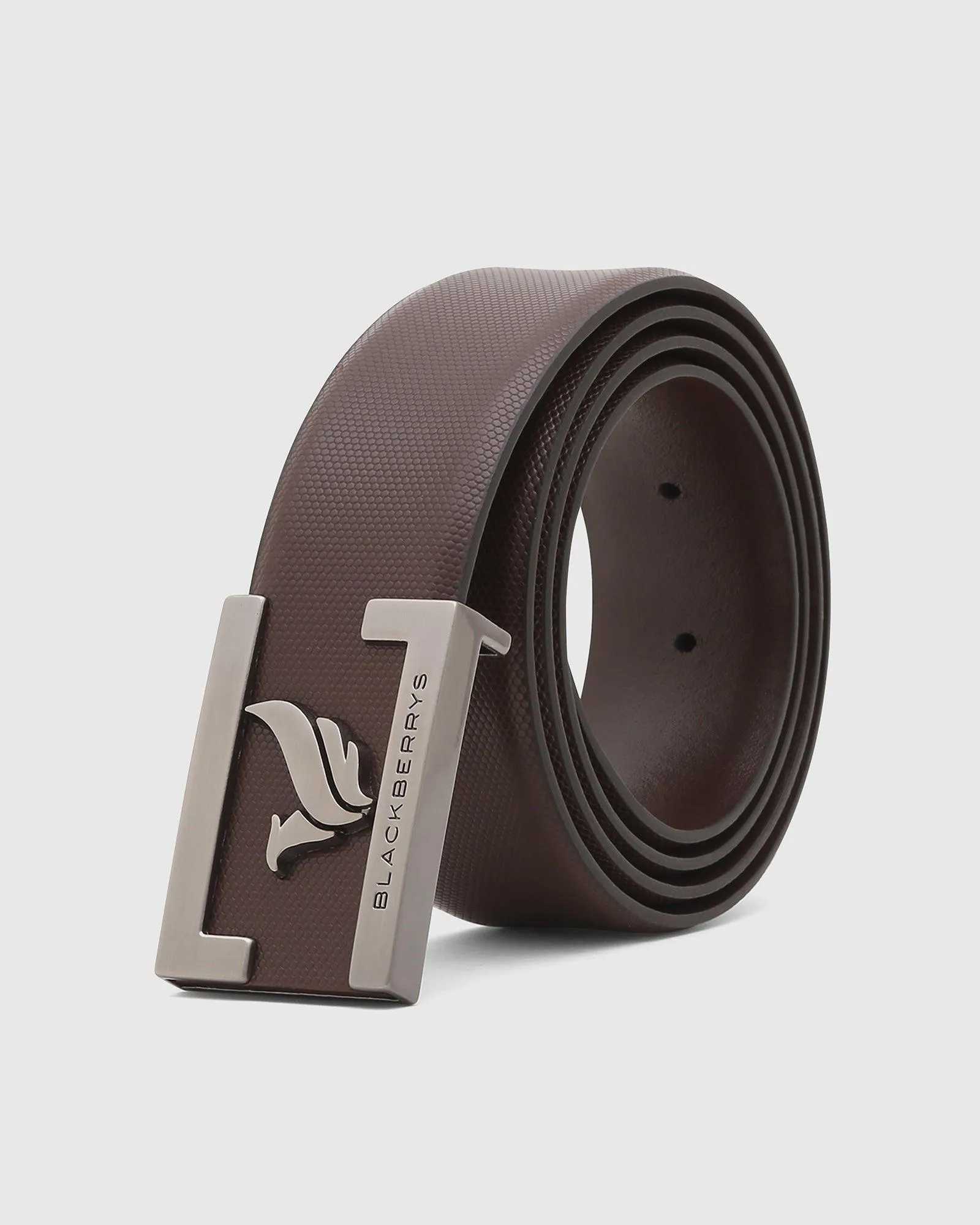 Must Haves Leather Brown Textured Belt - New Grabirde