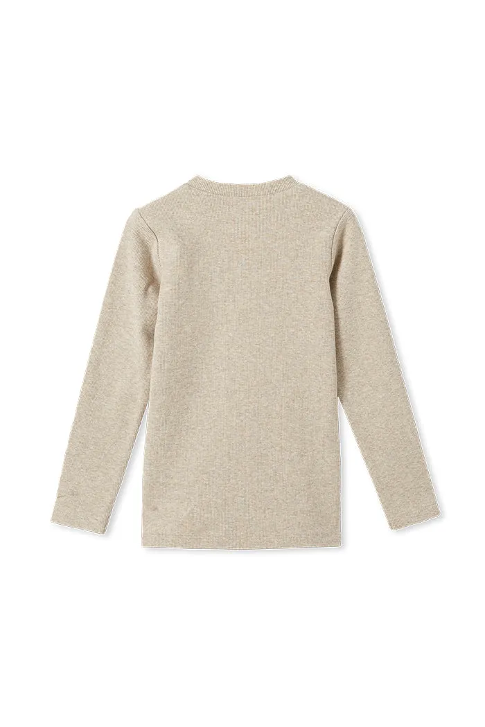 NATURAL MARLE RIB HENLEY