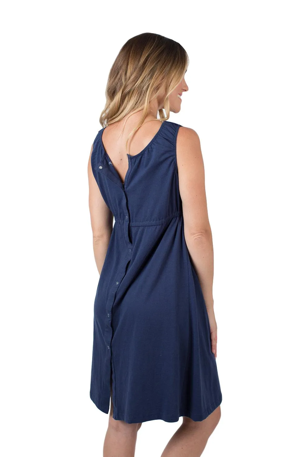 Navy Labor Gown & Swaddle Set & Dad T-Shirt