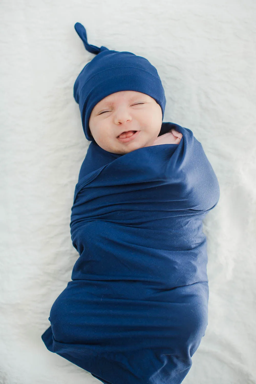 Navy Labor Gown & Swaddle Set & Dad T-Shirt