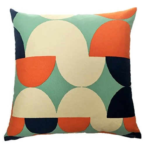 NUNO WORKS Throw Pillow: "Tulips" (Orange/Navy)