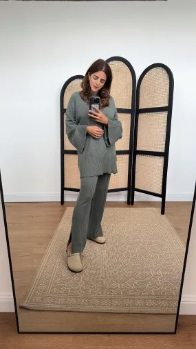 nyssa knit coord in olive