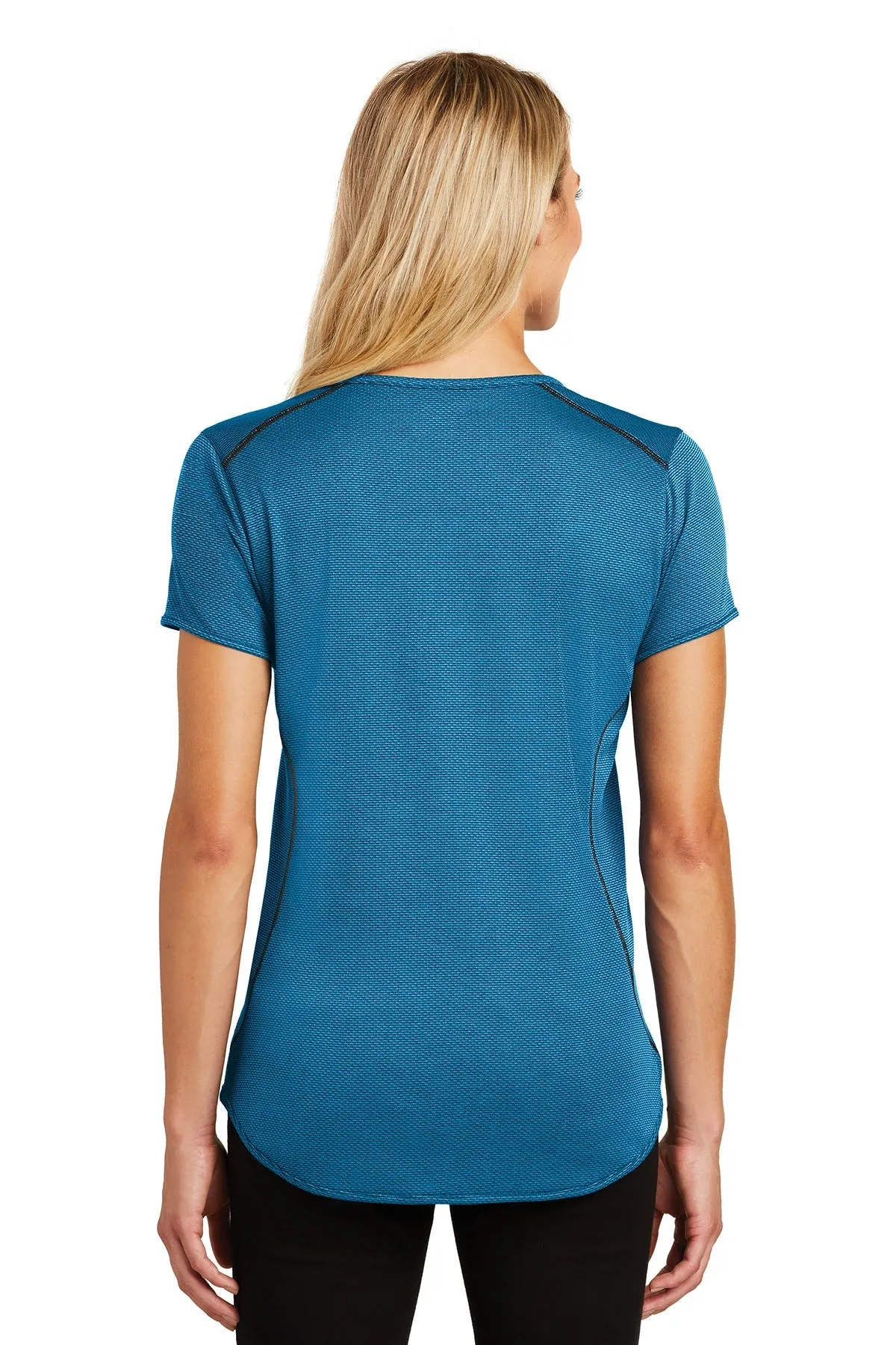 OGIO Ladies Orbit Customized Henleys, Bolt Blue/Blacktop
