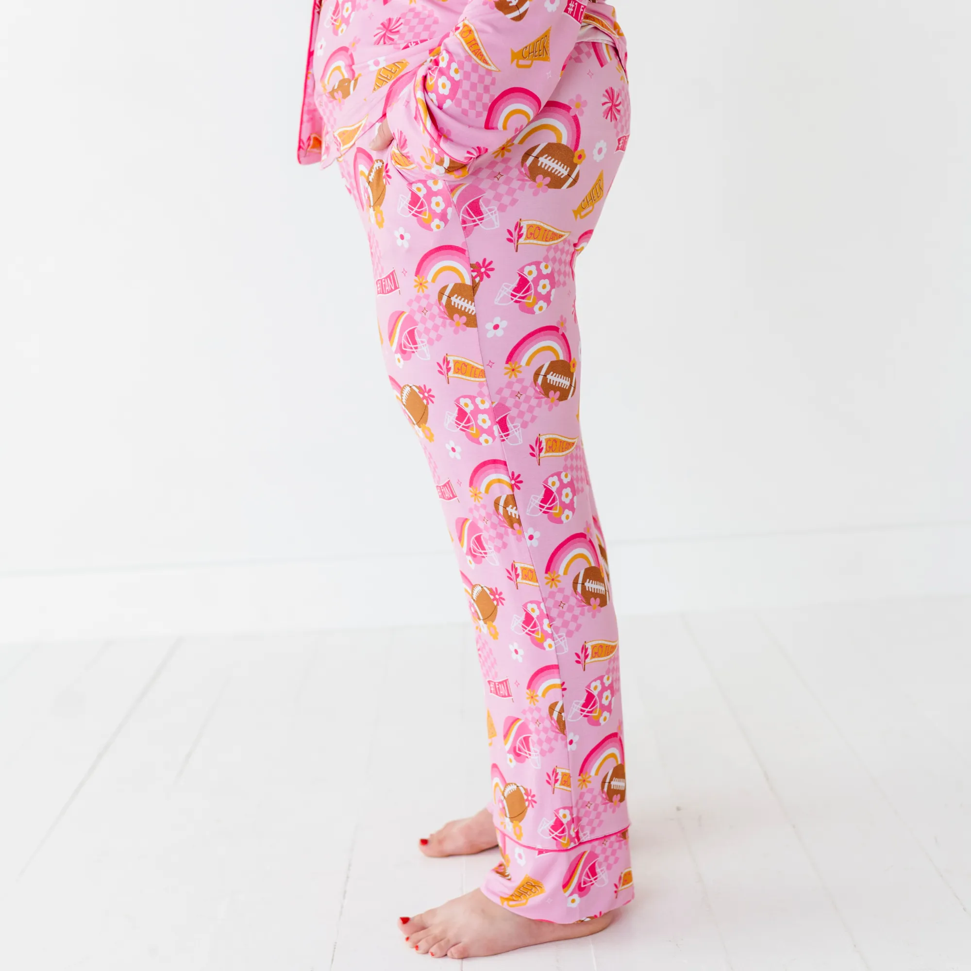 On Game Days We Wear Pink Mama Luxe Lounge Set