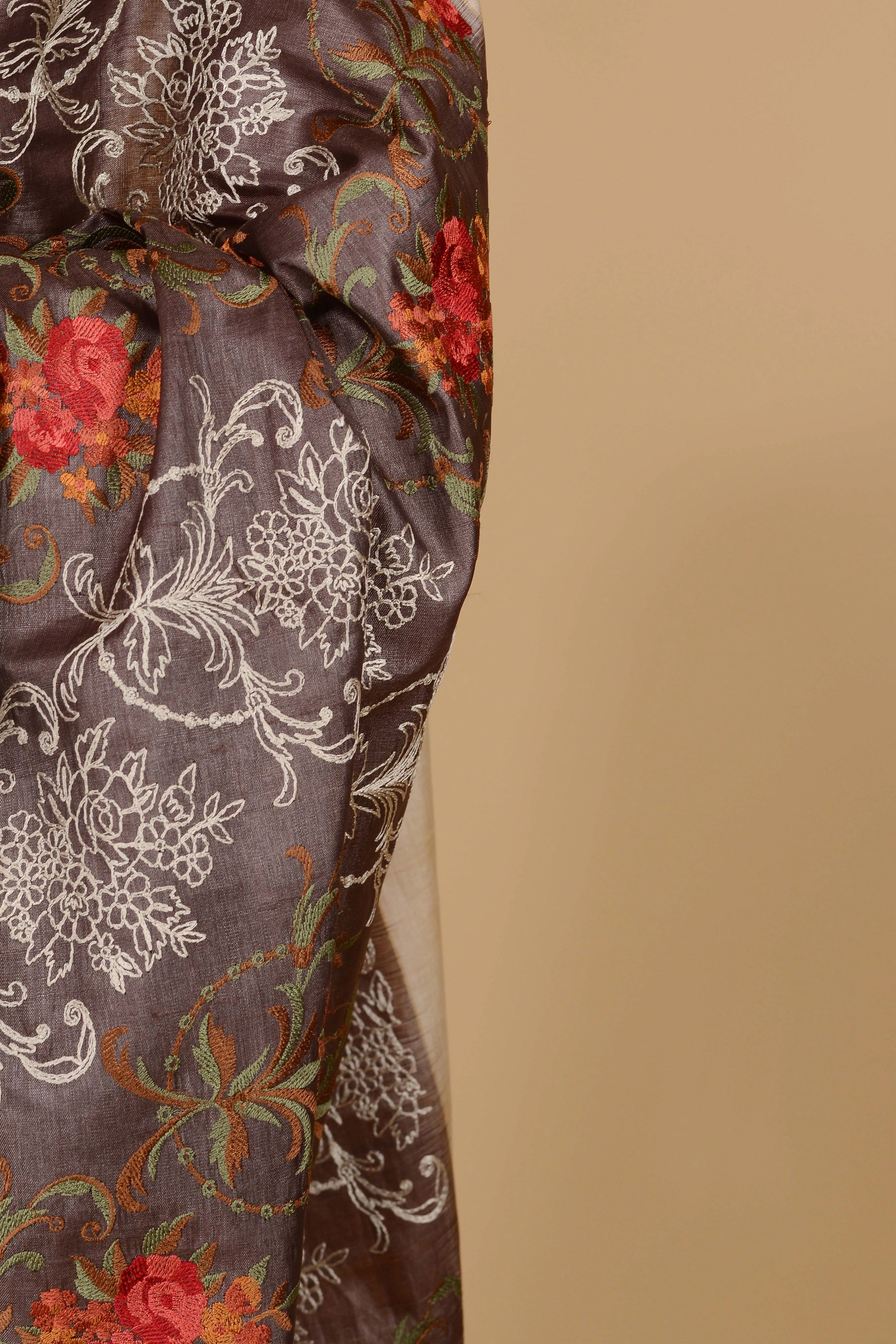 Pale Brown Saree