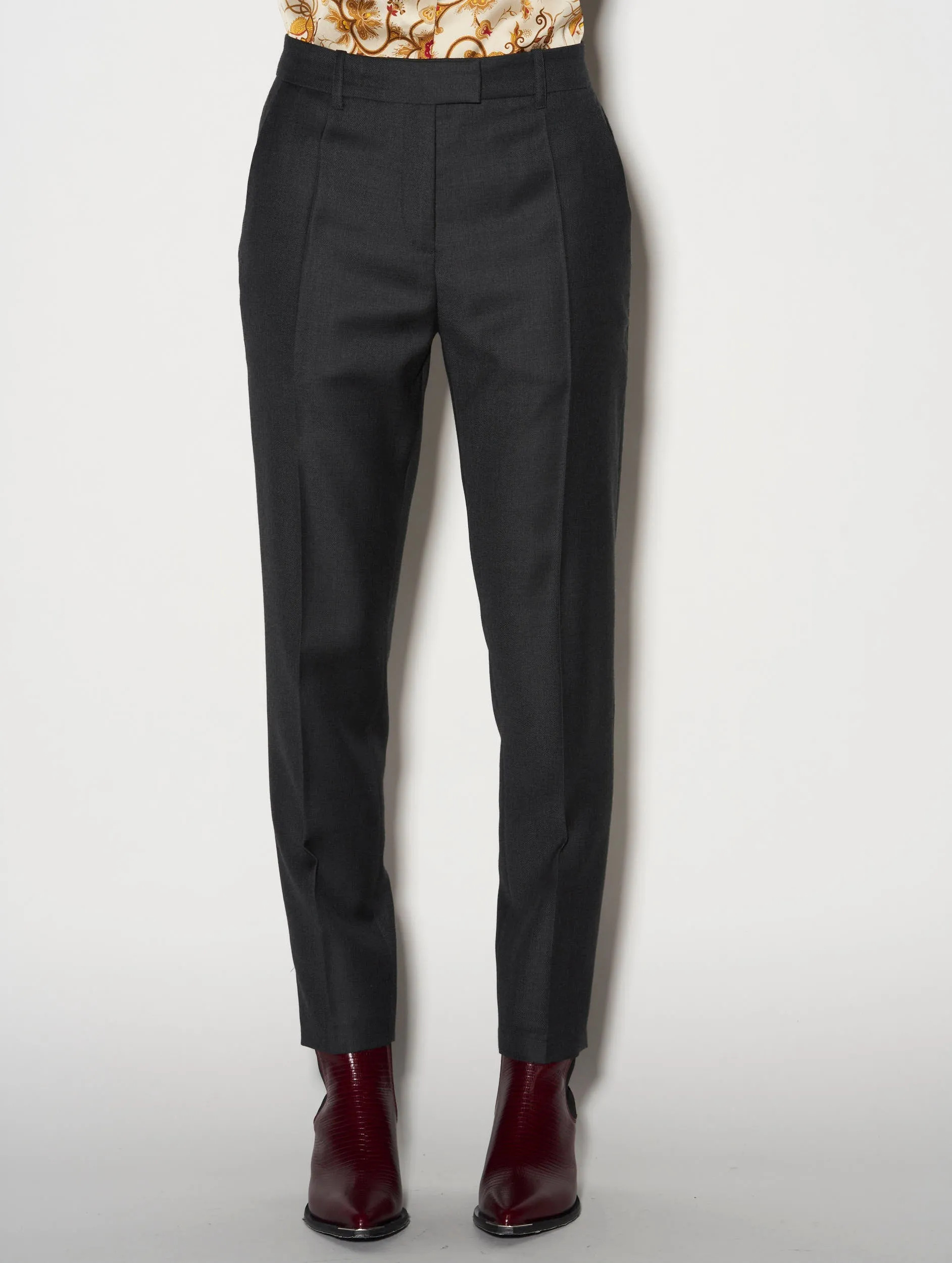 Pantalon de costume Roxy en laine cachemire gris
