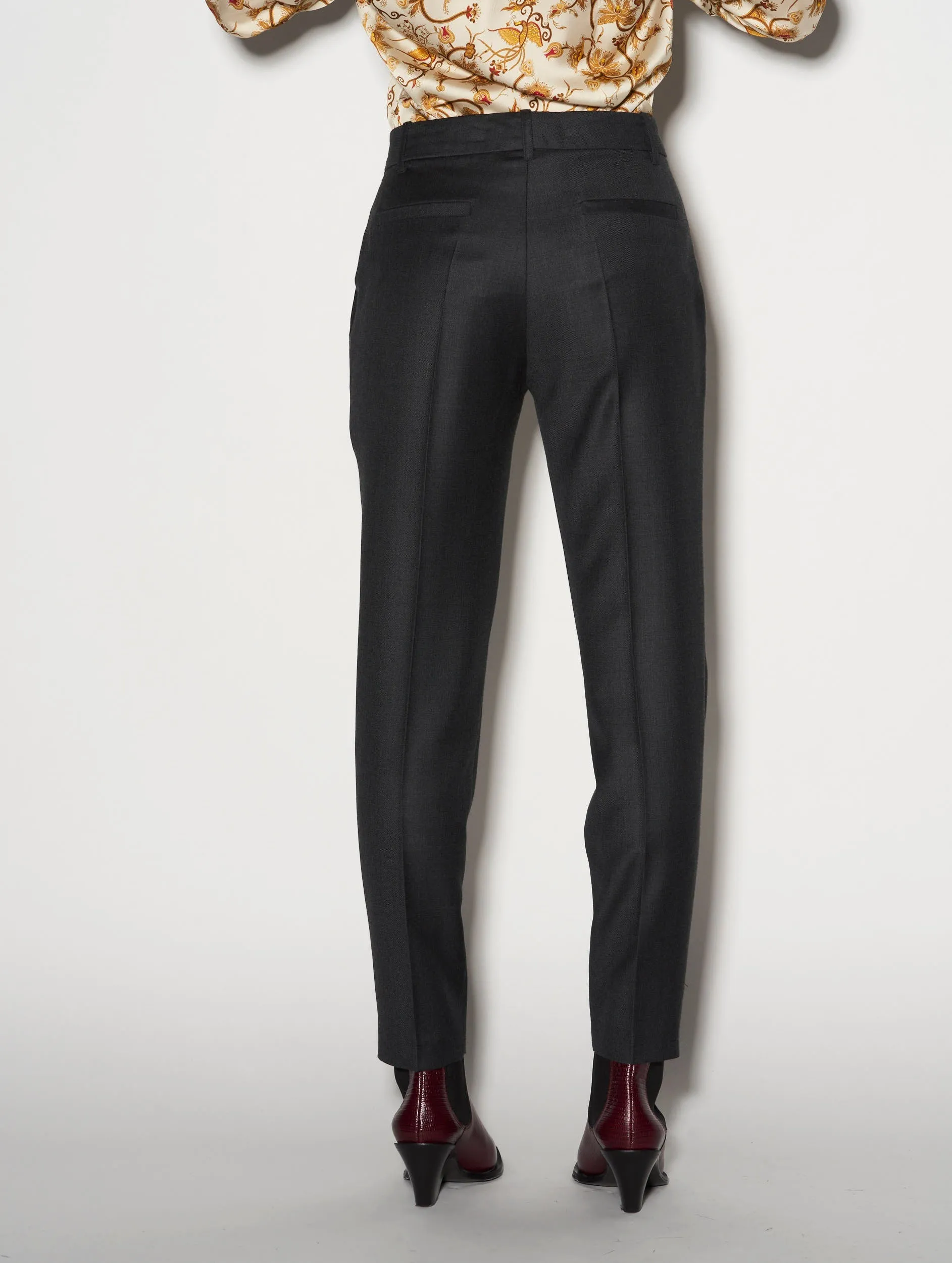 Pantalon de costume Roxy en laine cachemire gris