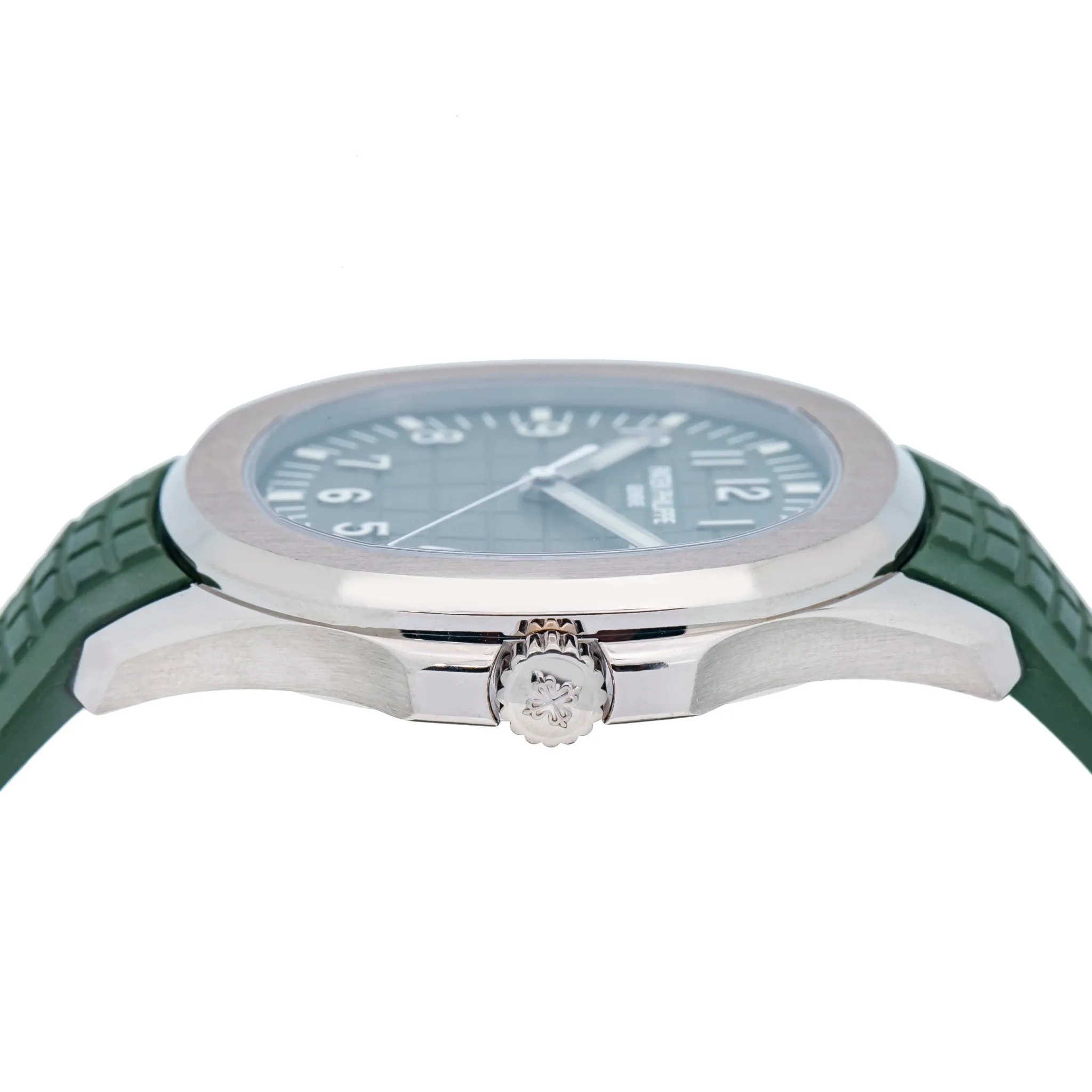 Patek Philippe Aquanaut - White Gold - Khaki Green Embossed Dial (Ref# 5168G-010)