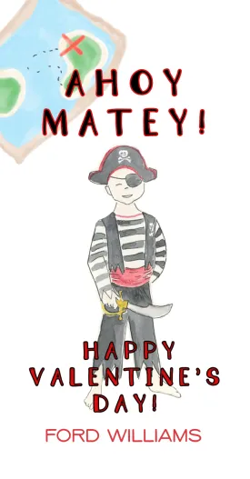 Pirate Valentine Gift Tag
