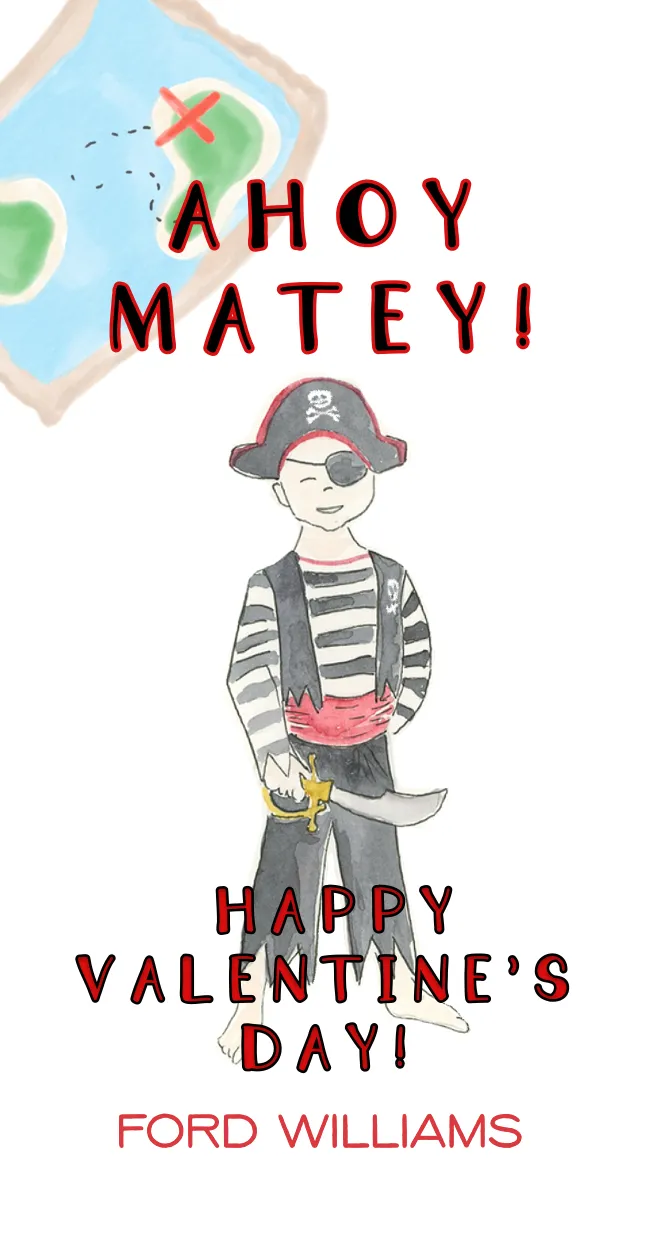 Pirate Valentine Gift Tag