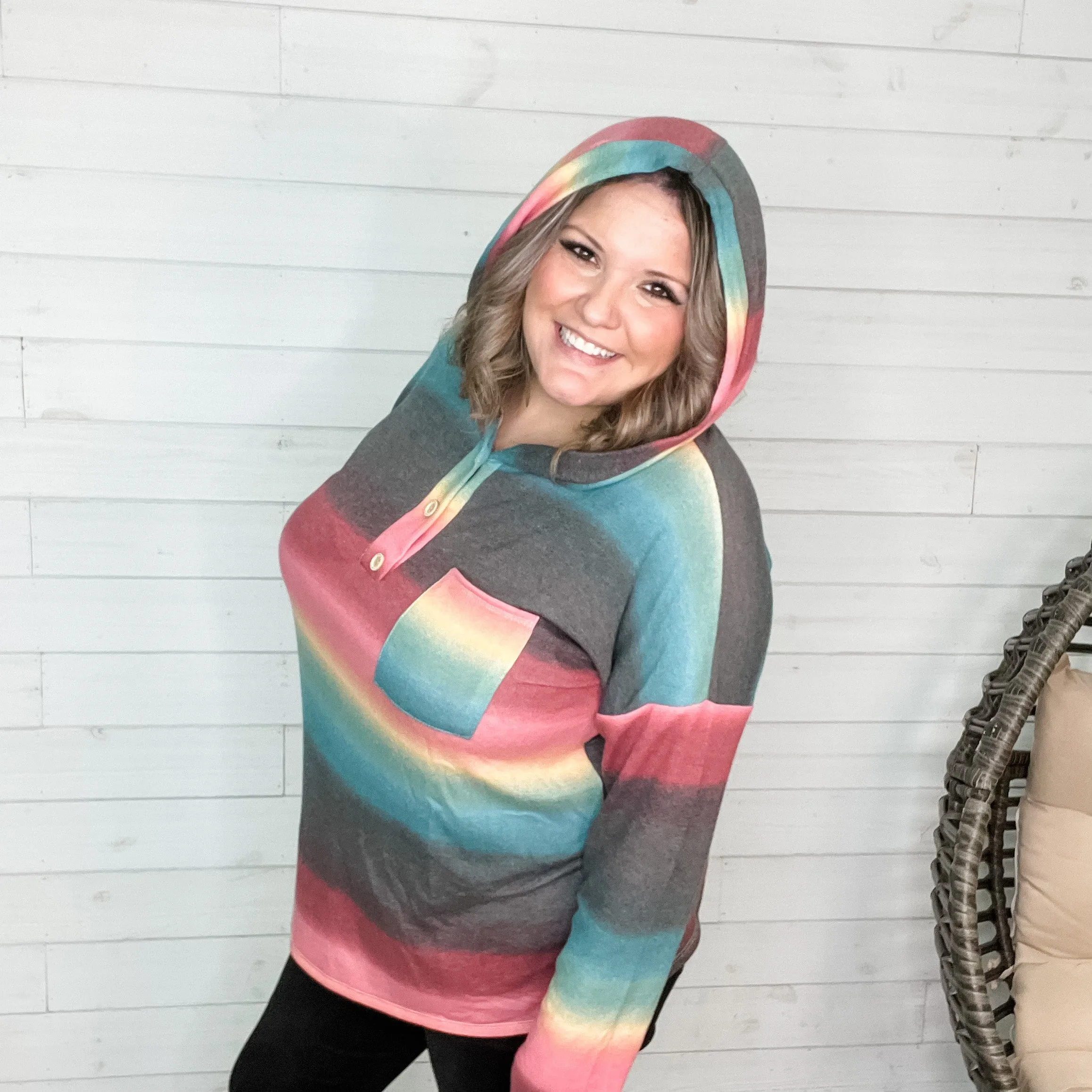 "Higgins" Long Sleeve Hooded Henley