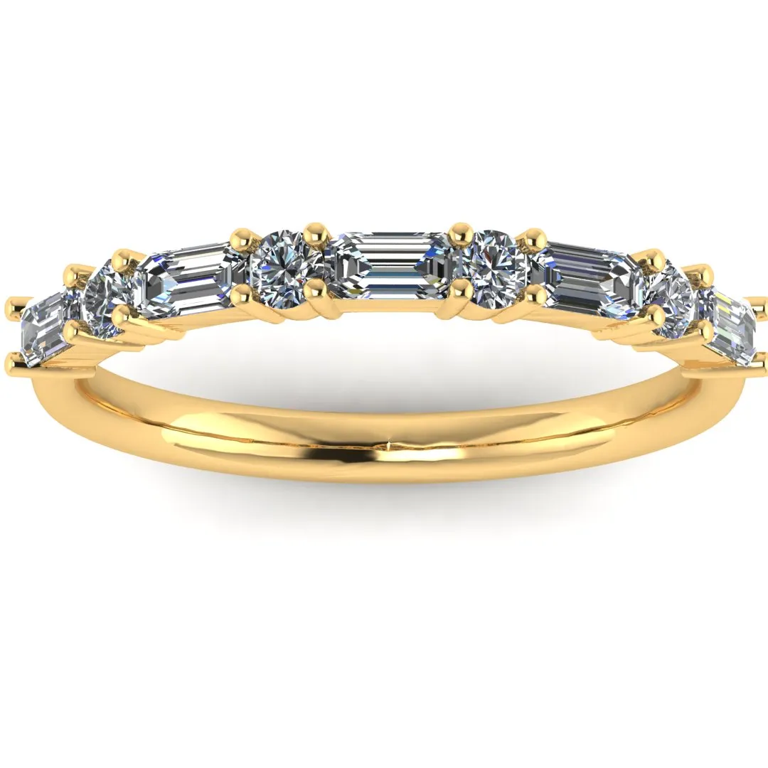 "Lenora" Emerald and Round Brilliant Cut 0.66ct Diamond Eternity Ring ET59