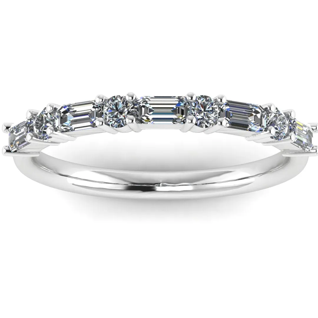 "Lenora" Emerald and Round Brilliant Cut 0.66ct Diamond Eternity Ring ET59