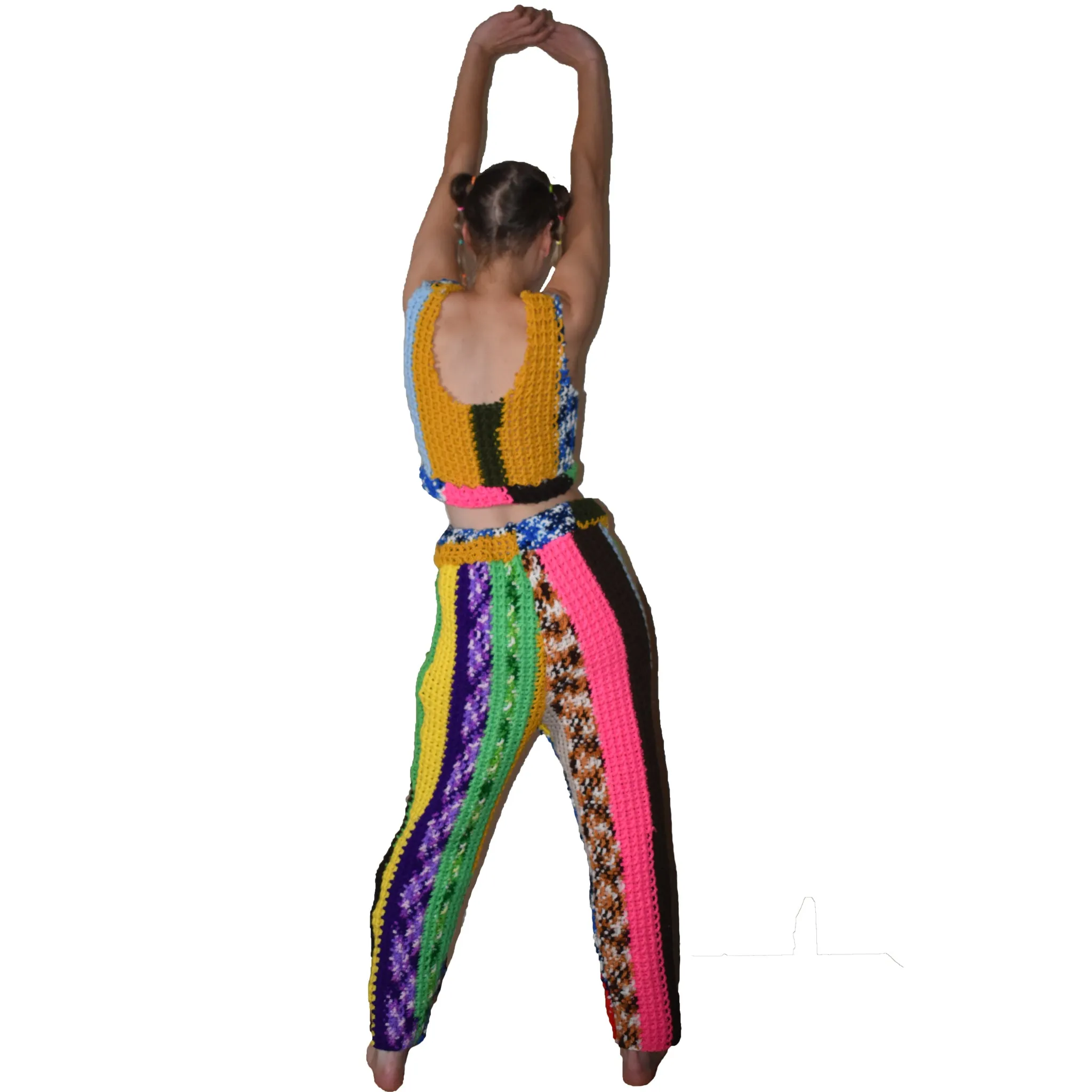 Rainbow x REWORKED x Vintage Crochet Joggers