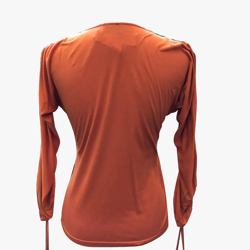 ROBERTO CAVALLI Orange Silk Blouse | Size IT 50
